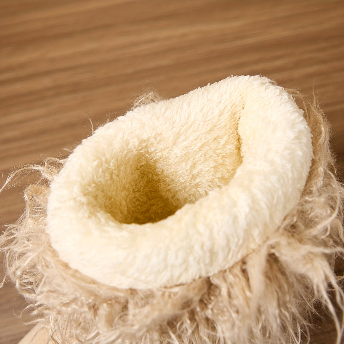 Women's Shaggy Faux Fur Boots Mid-Calf Platform Winter Warm Plush Slip-On