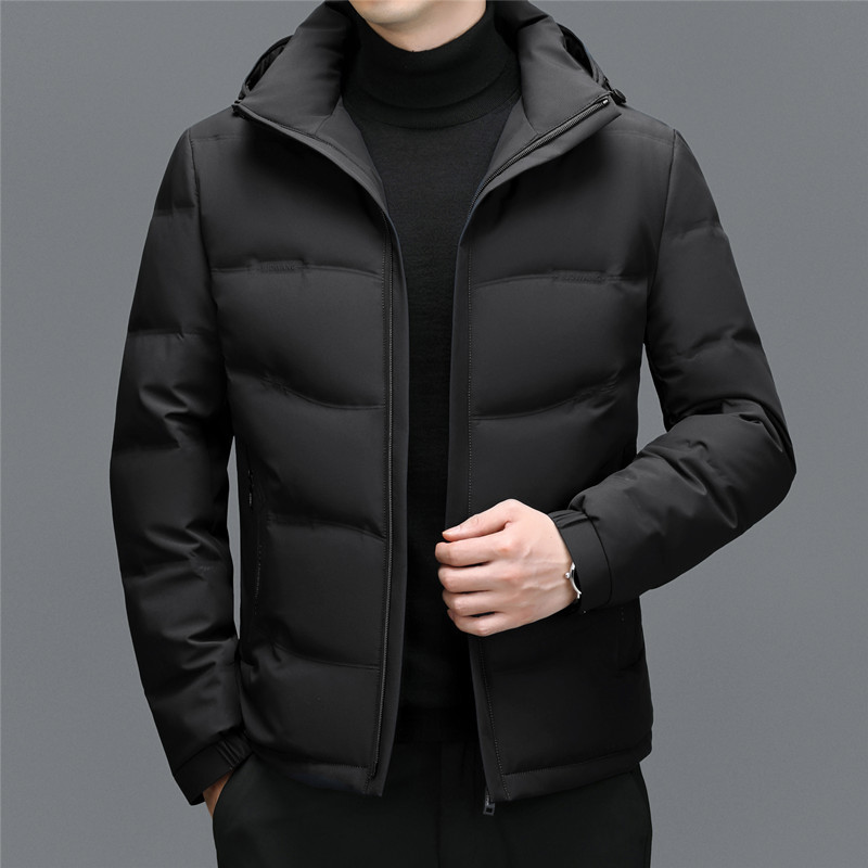 Men's Hooded Puffer Jacket Full-Zip Quilted Detachable-Hood Smart