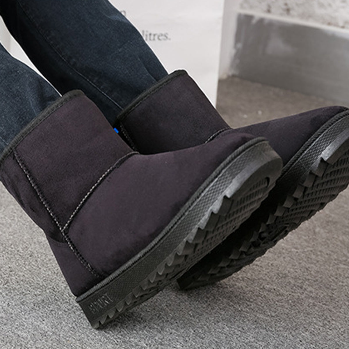 Women's USB Heated Snow Boots Suede Faux-Fur-Lined Slip-On Warm