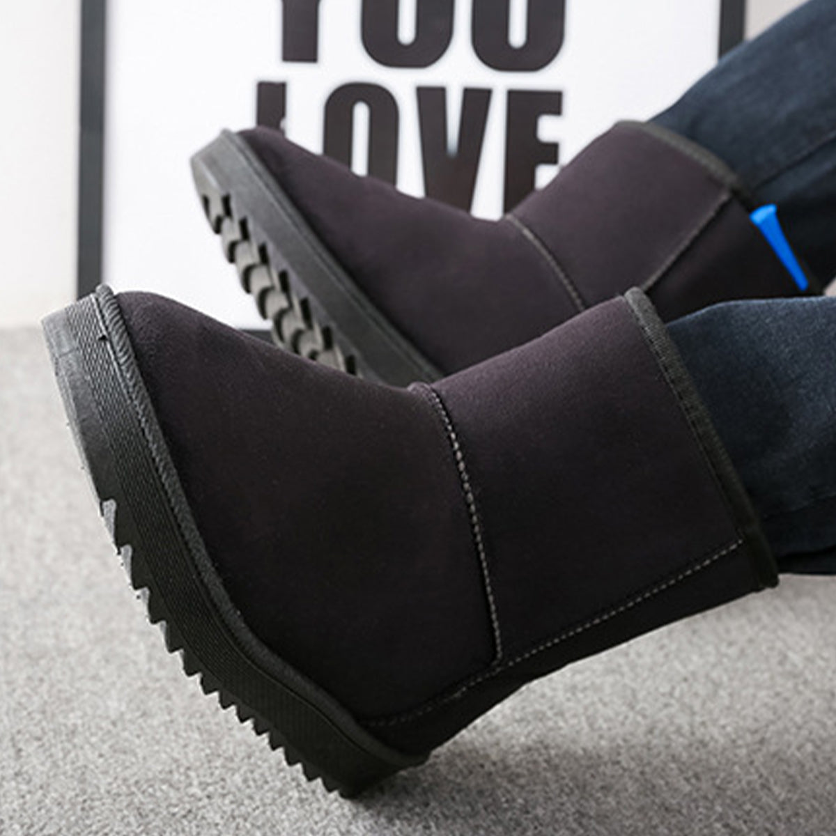 Women's USB Heated Snow Boots Suede Faux-Fur-Lined Slip-On Warm