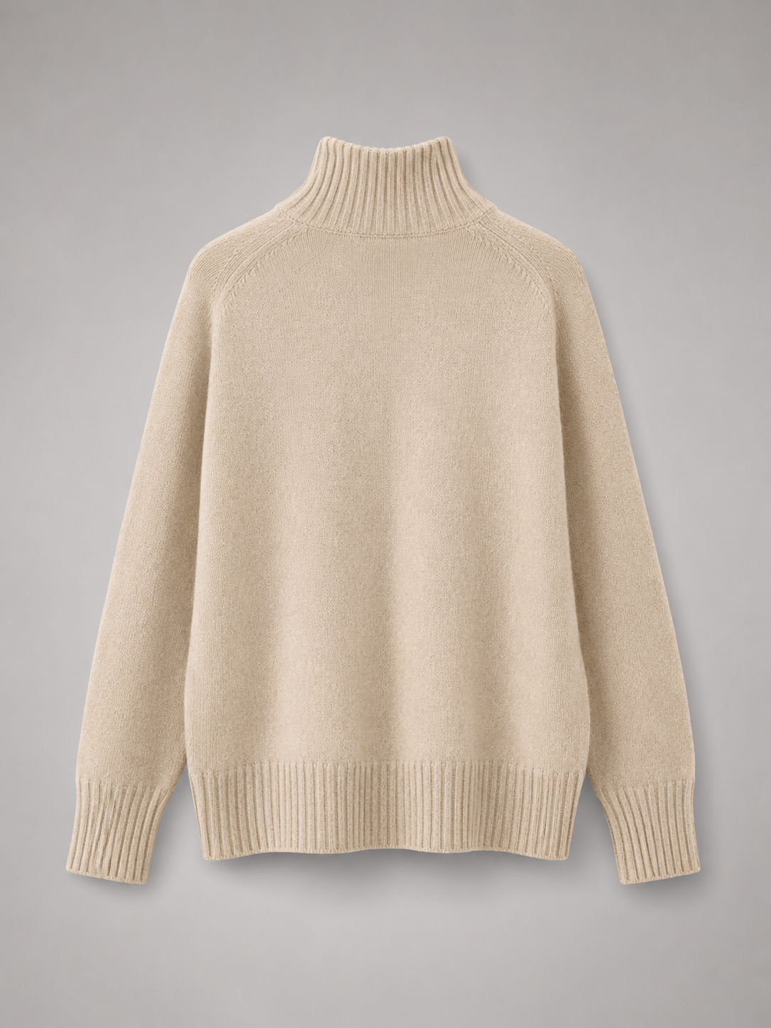 Women's Wool Turtleneck Sweater High Neck Oversized Ribbed Relaxed Warm
