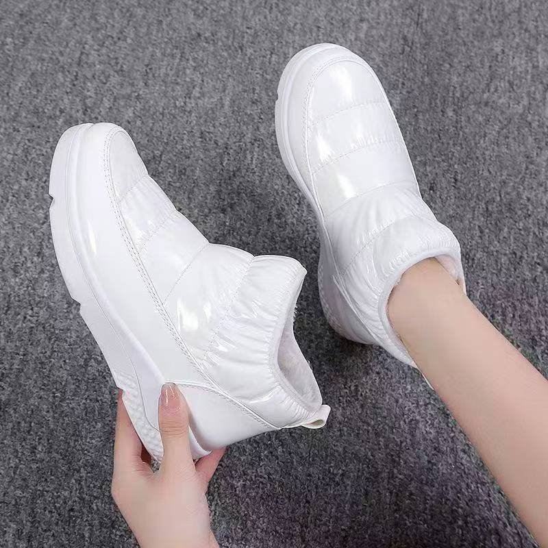 Women's Padded Slip-On Winter Booties Quilted Platform Wedge Warm