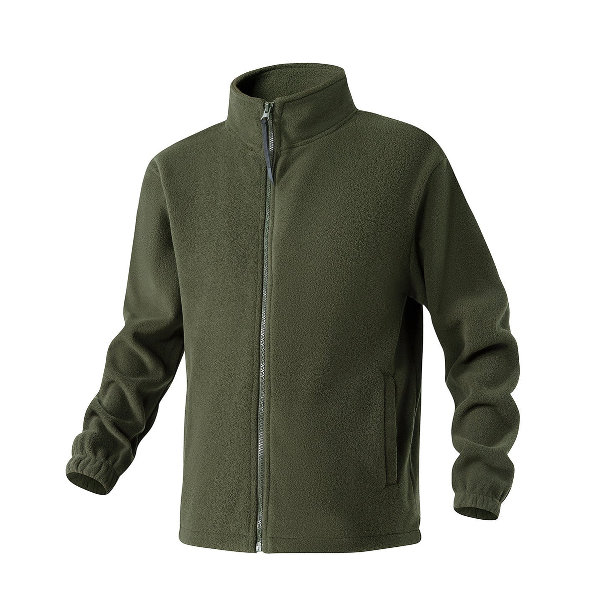 Men's Fleece Jacket Stand Collar Full-Zip Relaxed Soft Warm Minimalist