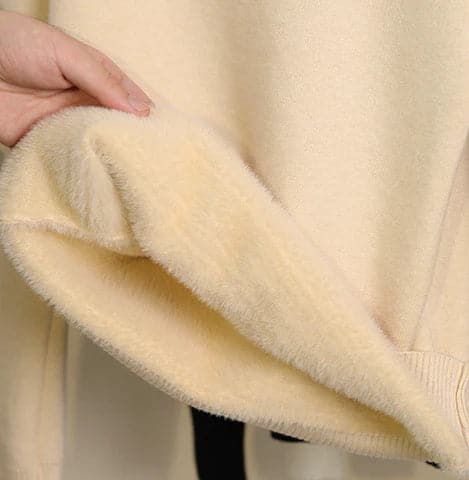 Women's Fleece Lined Turtleneck Sweater Ribbed Slim Warm Long-Sleeve