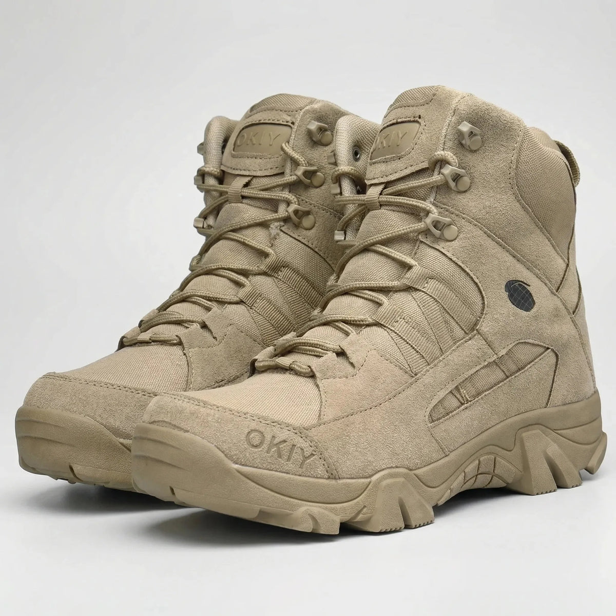 Men's Tactical Hiking Boots Lace-Up High-Top Rugged Anti-Slip Outdoor Combat