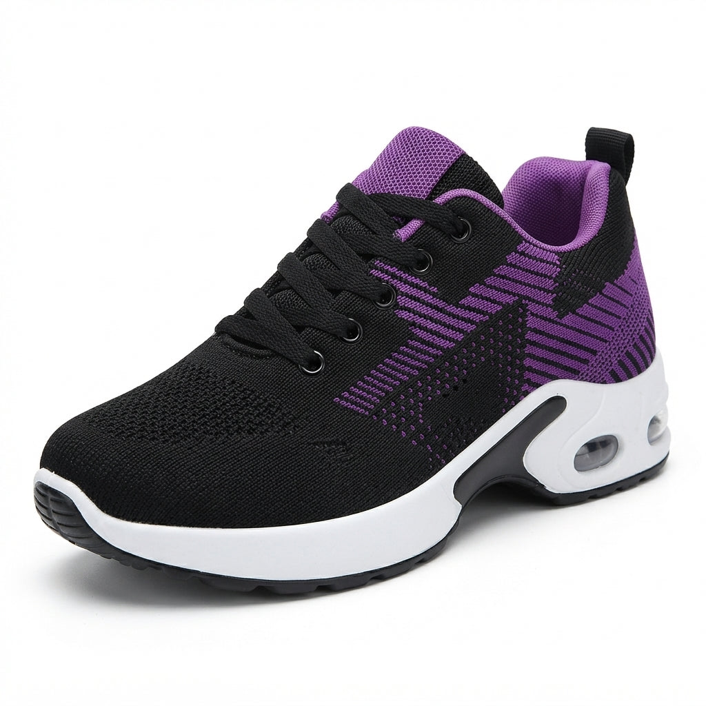 Women's Mesh Sneakers Lace-Up Air-Cushion Lightweight Breathable Walking Comfort