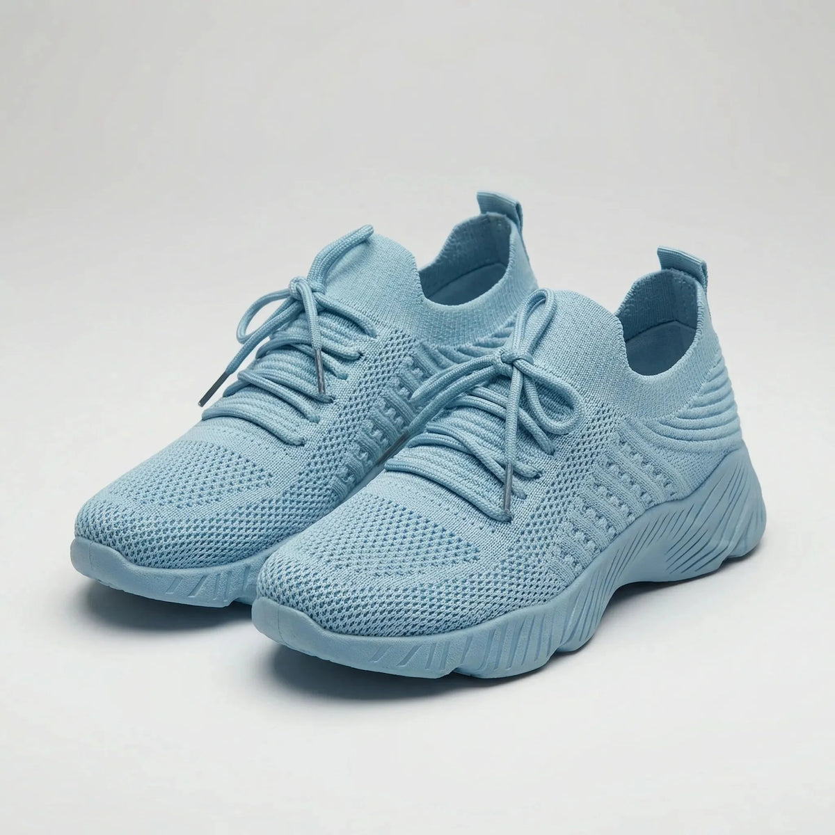 Women's Knit Slip-On Sneakers Lace-Up Lightweight Cushioned Walking Comfort Shoes
