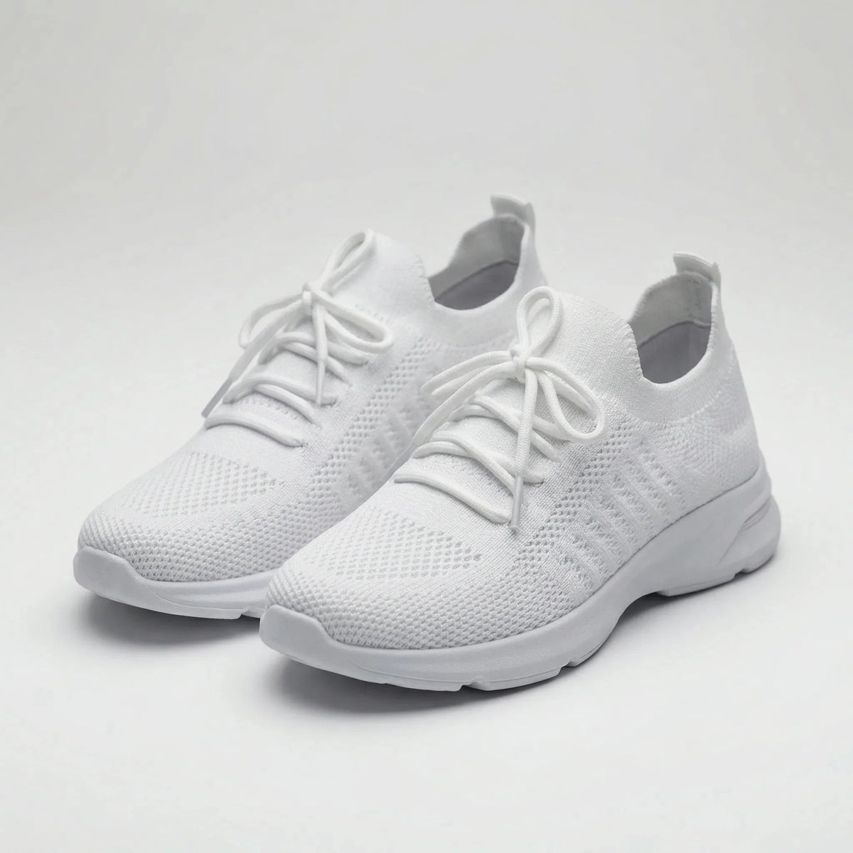 Women's Knit Slip-On Sneakers Lace-Up Lightweight Cushioned Walking Comfort Shoes