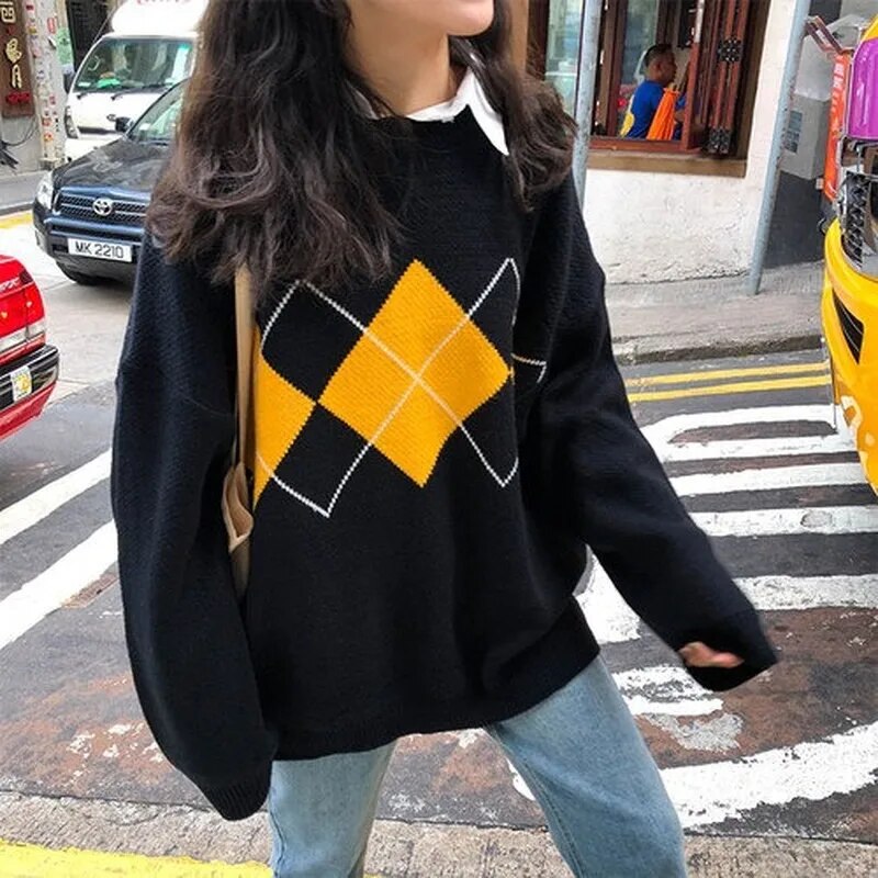 Women's Tie-Dye Oversized Knit Sweater Crewneck Longline Drop-Shoulder Relaxed