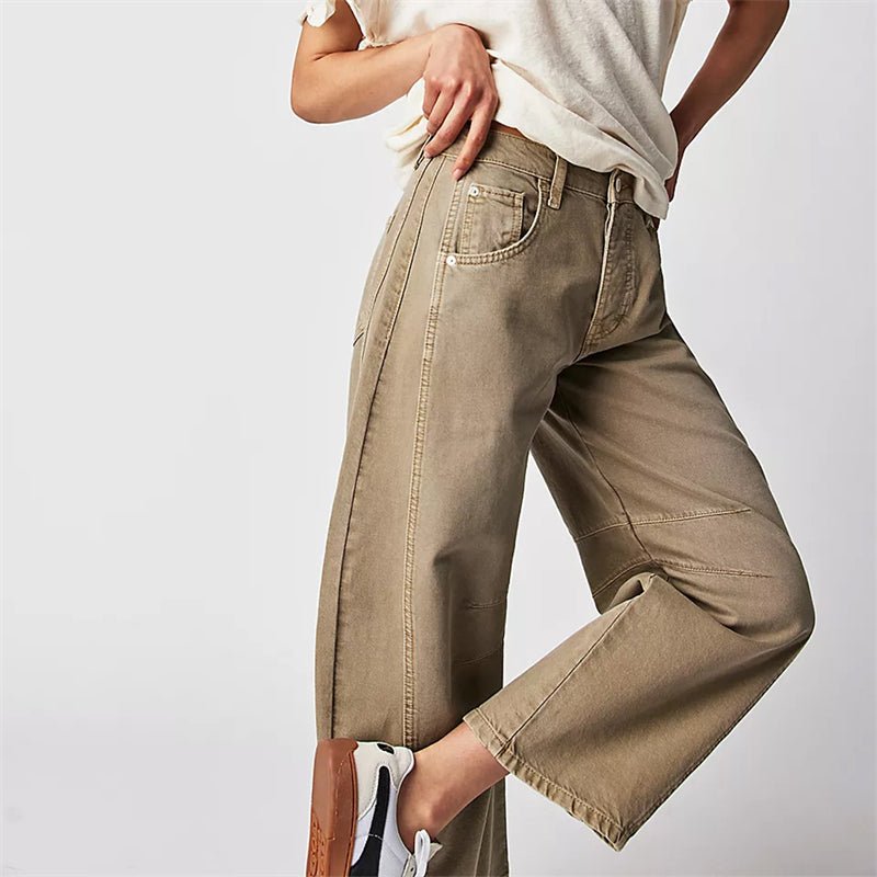 Women's Barrel Leg Jeans High Waist Washed Cocoon Relaxed Curved