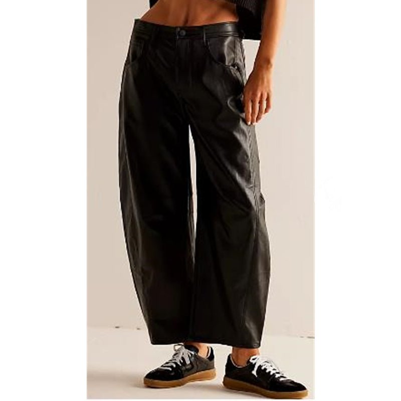 Women's Barrel Leg Jeans High Waist Washed Cocoon Relaxed Curved