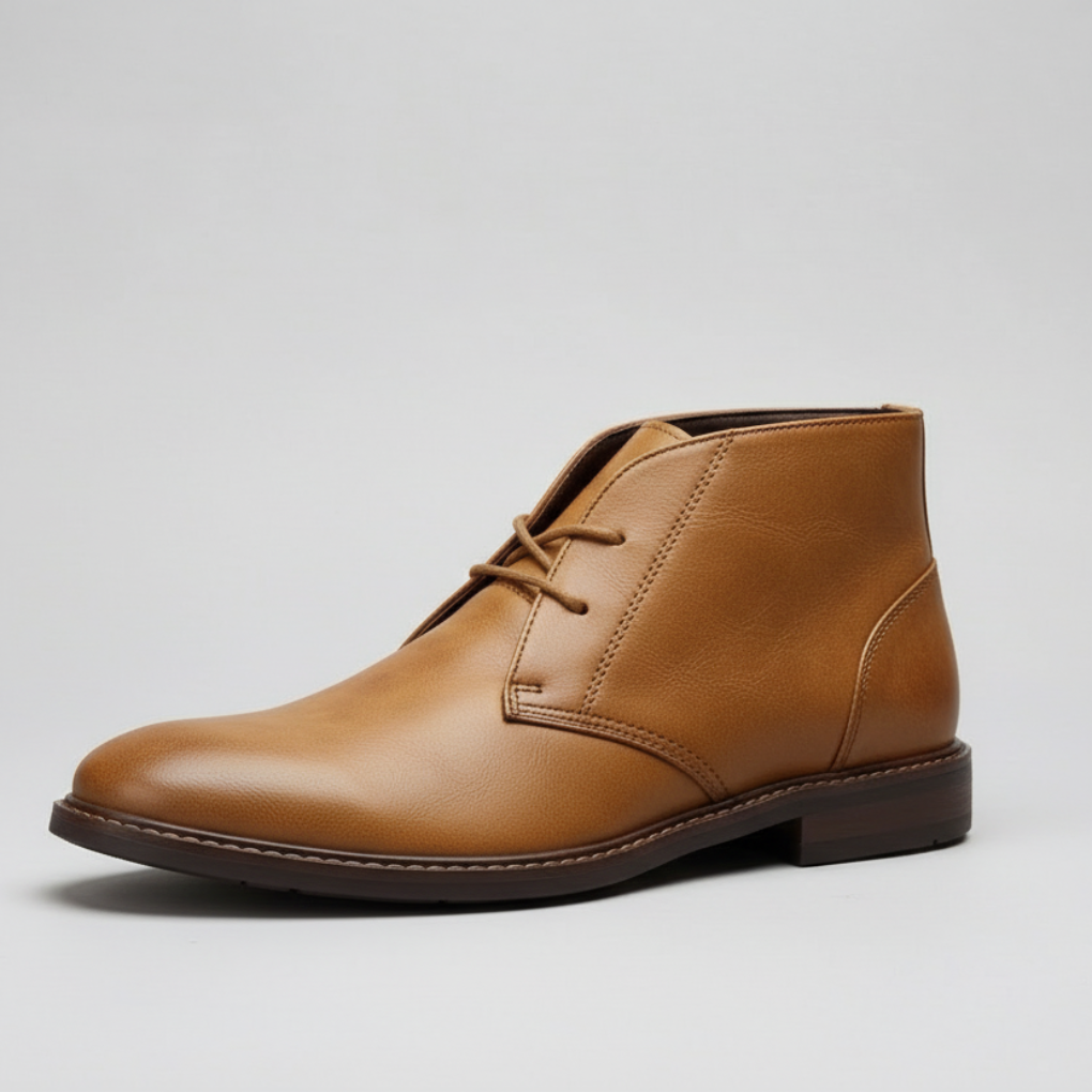 Men's Suede Lace-Up Chukka Desert Boots Round Toe Crepe Sole Ankle Boots