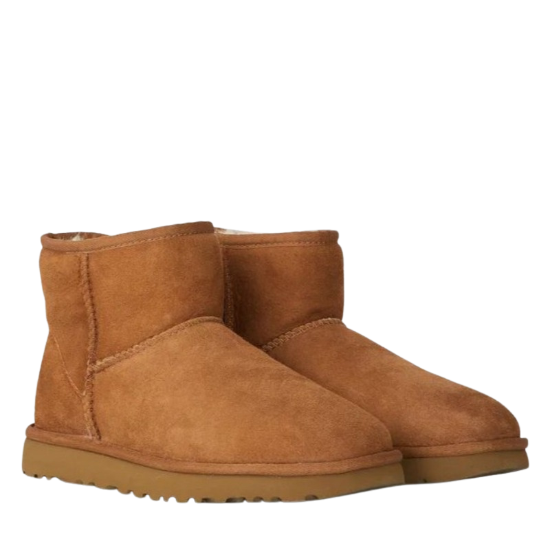 Women's Suede Mini Snow Boots Faux-Fur-Lined Slip-On Flat