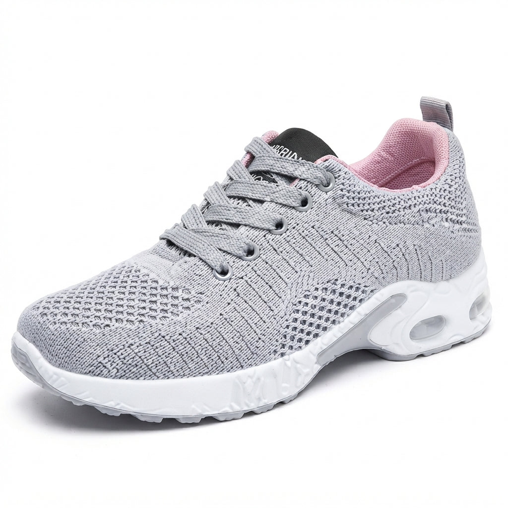 Women's Mesh Sneakers Lace-Up Air-Cushion Lightweight Breathable Walking Comfort