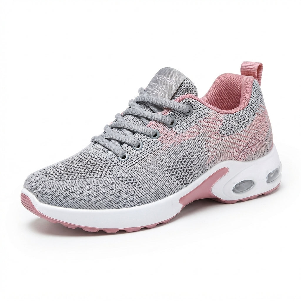 Women's Mesh Sneakers Lace-Up Air-Cushion Lightweight Breathable Walking Comfort