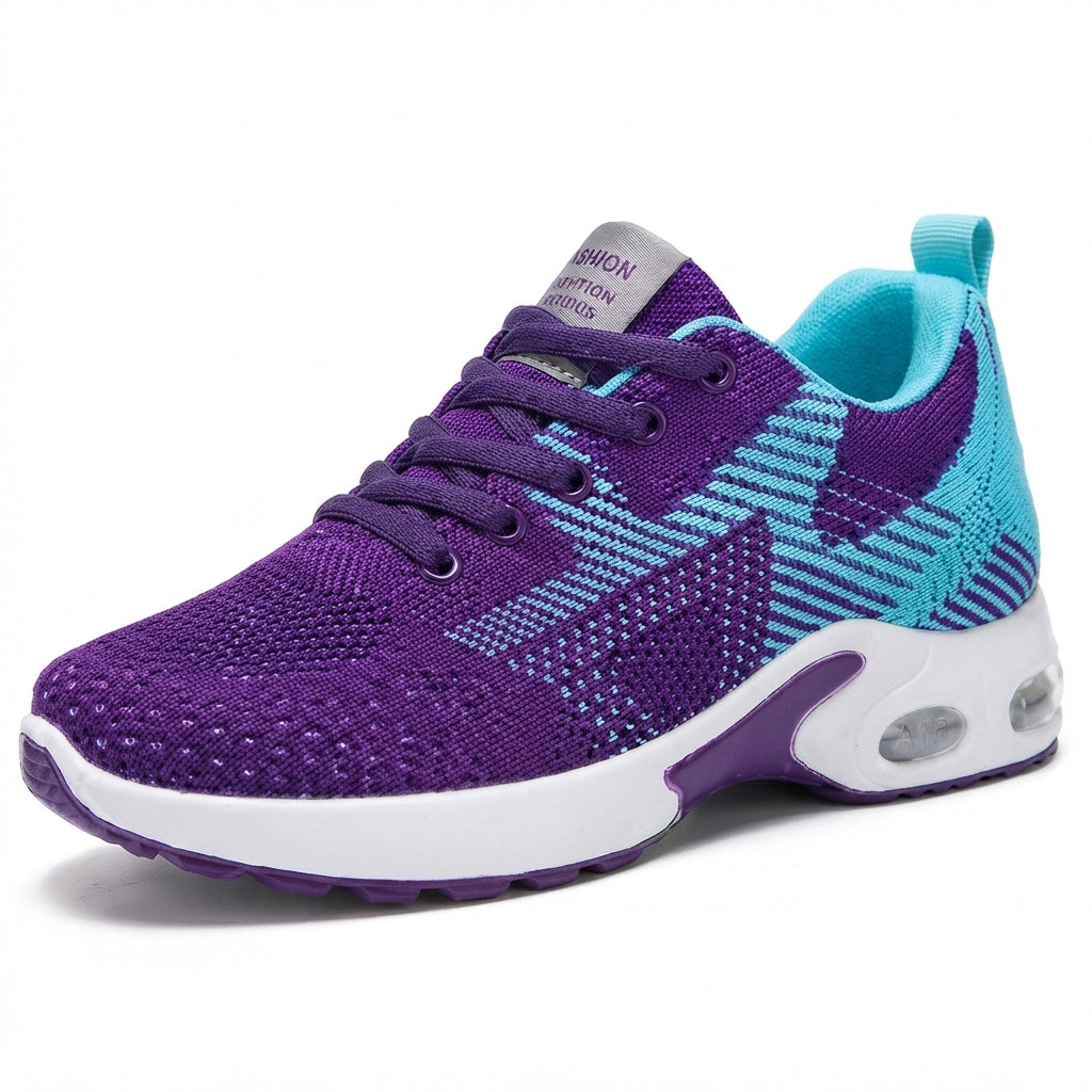 Women's Mesh Sneakers Lace-Up Air-Cushion Lightweight Breathable Walking Comfort